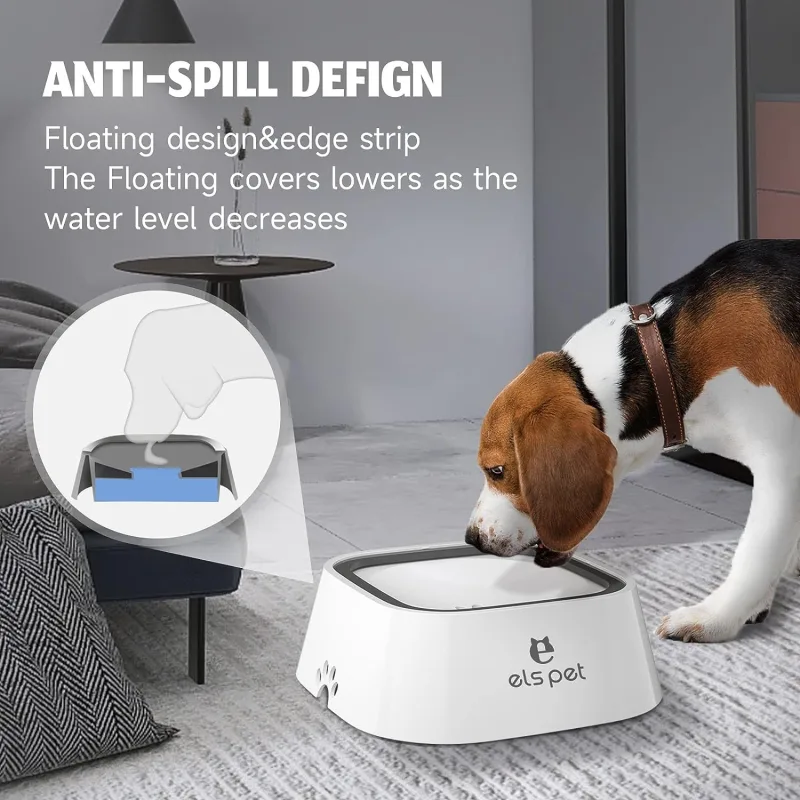 Gamelle pour Chiens Chats, Flottante Anti Éclaboussures Protection des oreilles et de la barbe Conception anti-étouffement Base antidérapante Adaptée aux déplacements