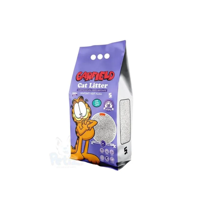 Garfield Litière Agglomérante Parfum Lavande – | Litière Minérale Ultra-Agglomérante & Désodorisante au Parfum Relaxant