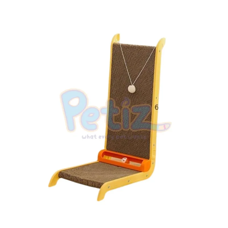 Griffoir avec jouet pour chat en forme L protéger un fauteuil ou canapé des griffes