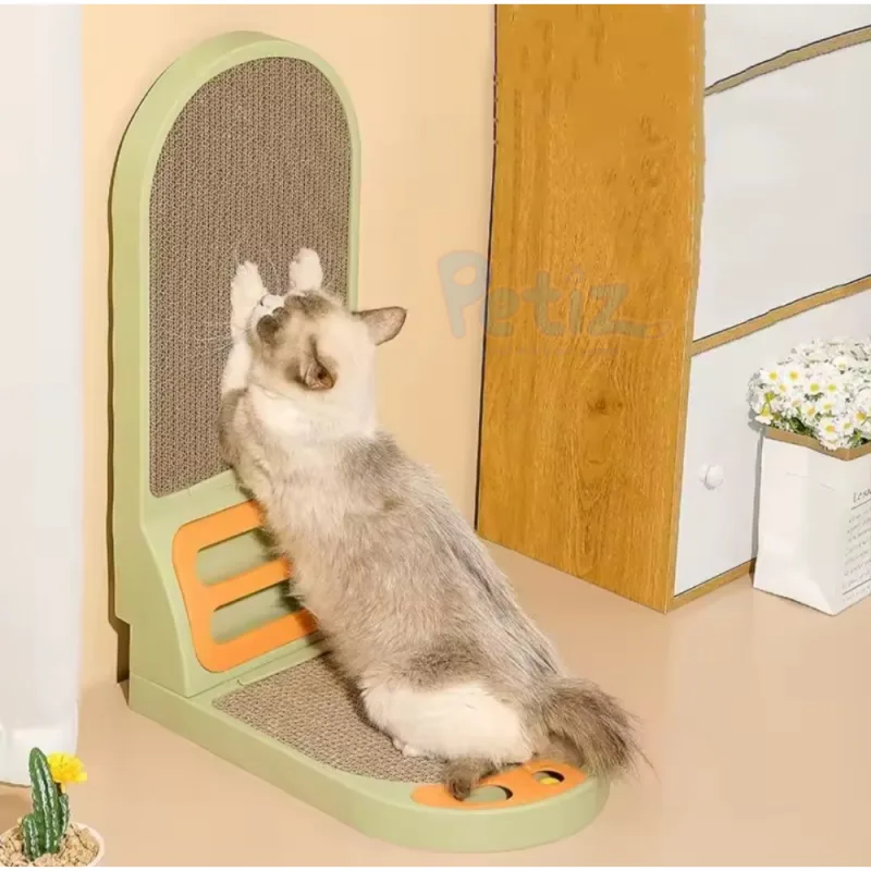 Griffoir Vertical en Forme de L pour Chat avec Balle Amusante
