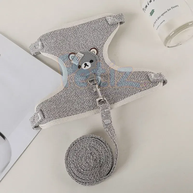 Harnais pour chat avec laisse – design d’ourson