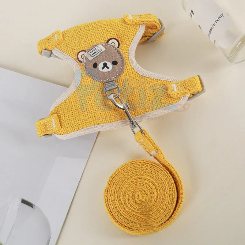 Harnais pour chat avec laisse – design d’ourson