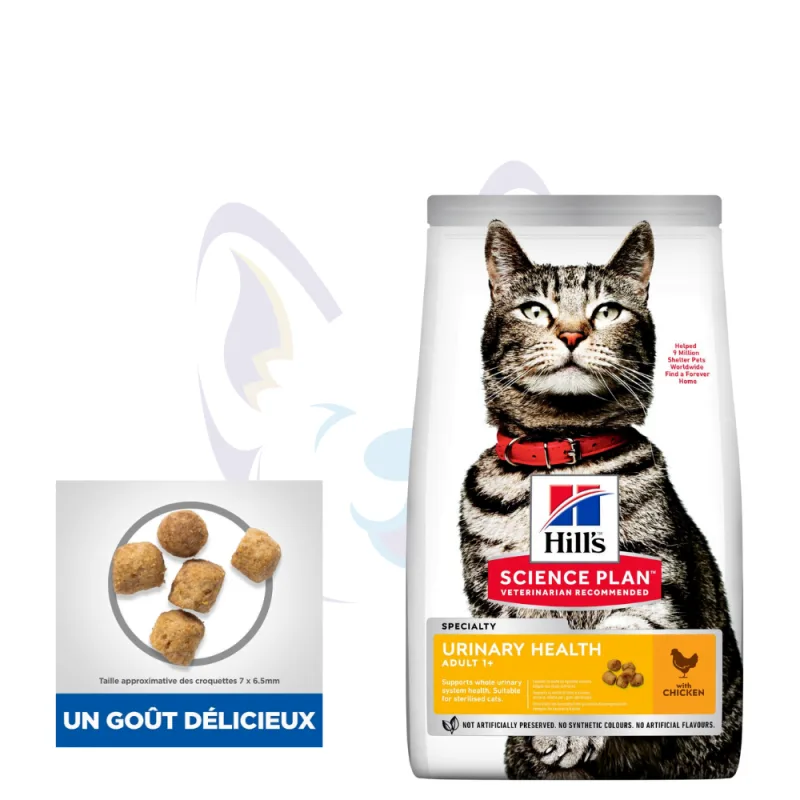 Hill's Urinary Health Croquettes avec Poulet pour chat adulte – Santé Urinaire – Gestion du Poids – Renforcement Immunitaire Hills