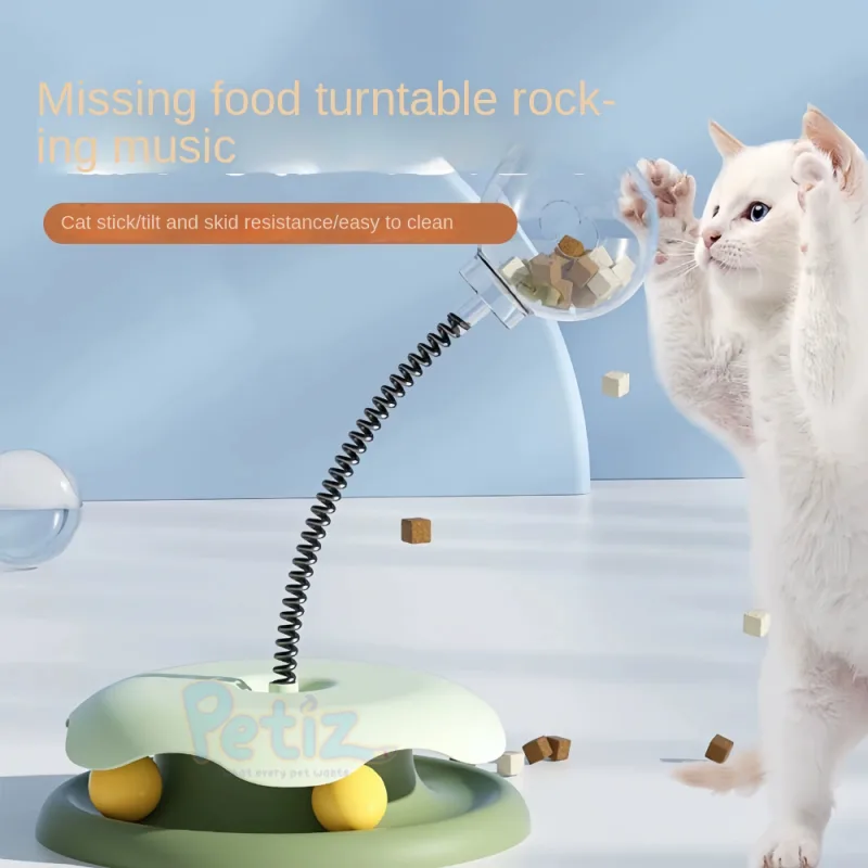 Jouet Distributeur de Friandises Interactif pour Chats et Chiens – Balle Distributrice + Bâton Taquin pour Stimuler l’Instinct de Chasse et Favoriser l’Activité Physique