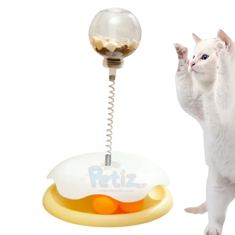 Jouet Distributeur de Friandises Interactif pour Chats et Chiens – Balle Distributrice + Bâton Taquin pour Stimuler l’Instinct de Chasse et Favoriser l’Activité Physique