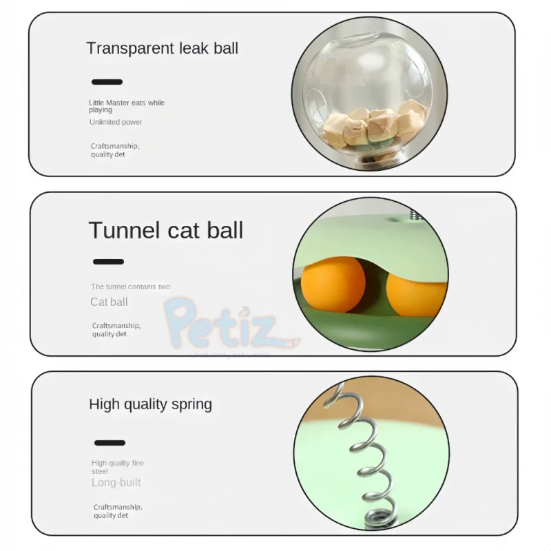 Jouet Distributeur de Friandises Interactif pour Chats et Chiens – Balle Distributrice + Bâton Taquin pour Stimuler l’Instinct de Chasse et Favoriser l’Activité Physique