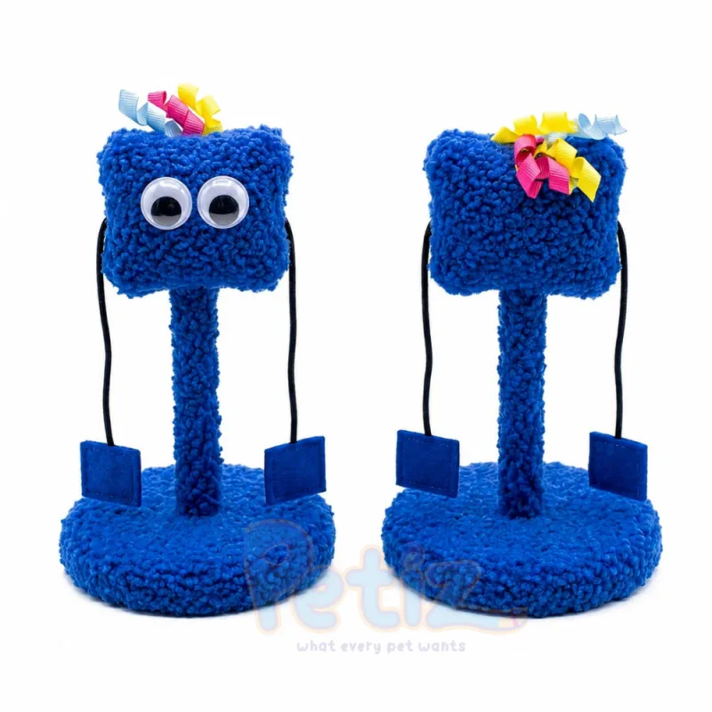 Jouet Interactif en Peluche pour Chaton – Figurine Rigolote avec Élastiques – H 19cm
