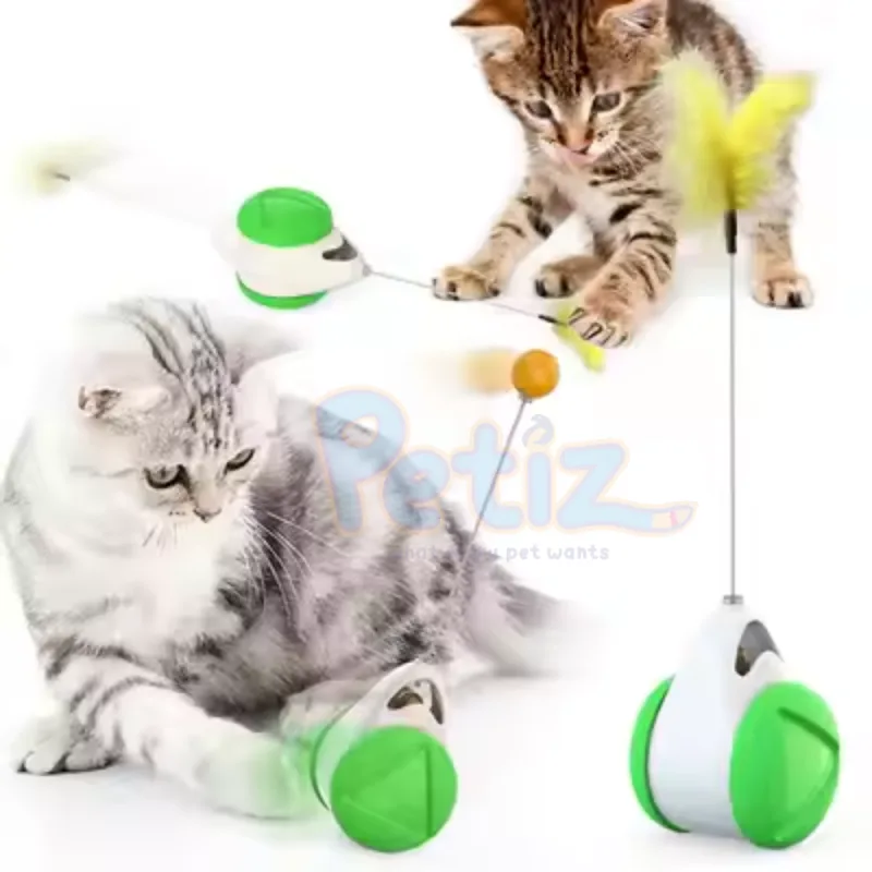 Jouet Interactif pour Chat et Petit Chien – Balle Glissante avec Roues Multidirectionnelles – Jouet Ludique pour Stimuler l’Instinct de Chasse et Réduire l’Ennui