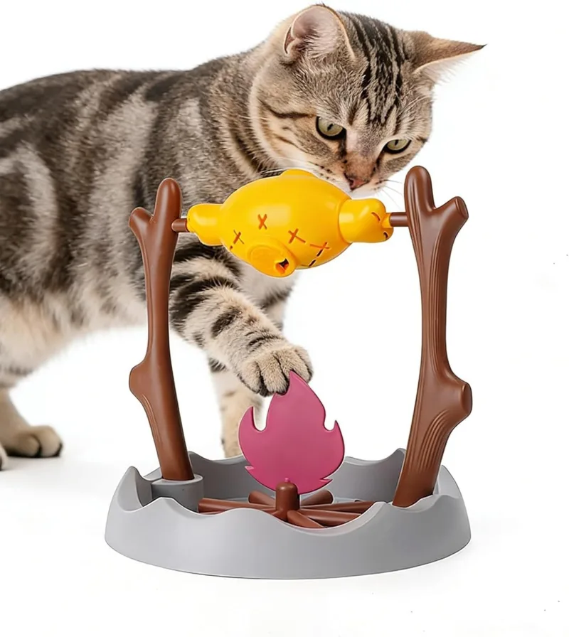 Jouet Rotatif pour Chat – Distributeur de Croquettes et Friandises