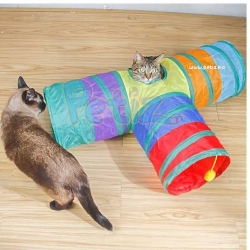 Jouet Tunnel pour chat en format T – Amusement et exploration garantis pour votre félin