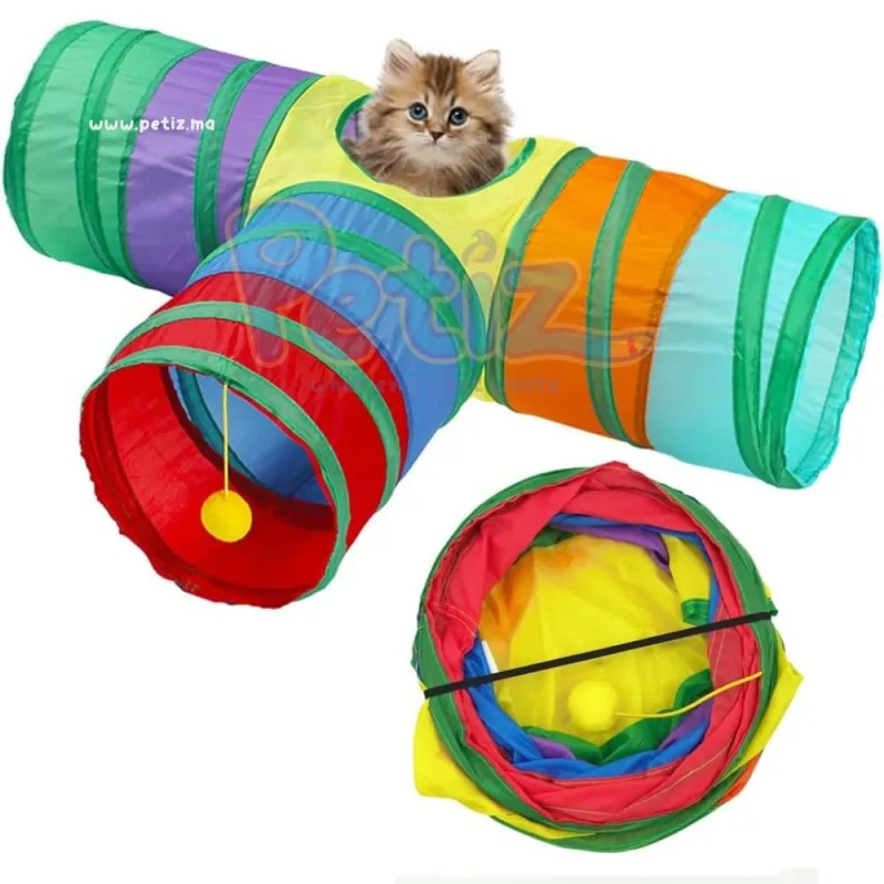 Jouet Tunnel pour chat en format T – Amusement et exploration garantis pour votre félin