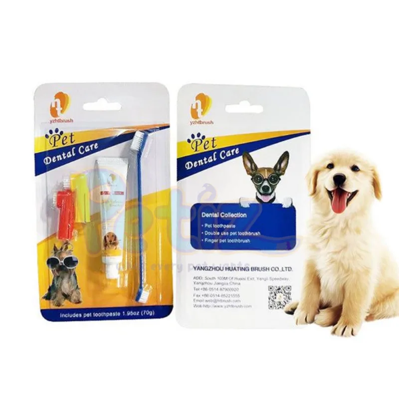 Kit Dentifrice et Brosse à Dents pour Chats et Chiens – Ensemble Complet pour Hygiène Buccale Parfaite – فرشاة و معجون أسنان للقطط و الكلاب