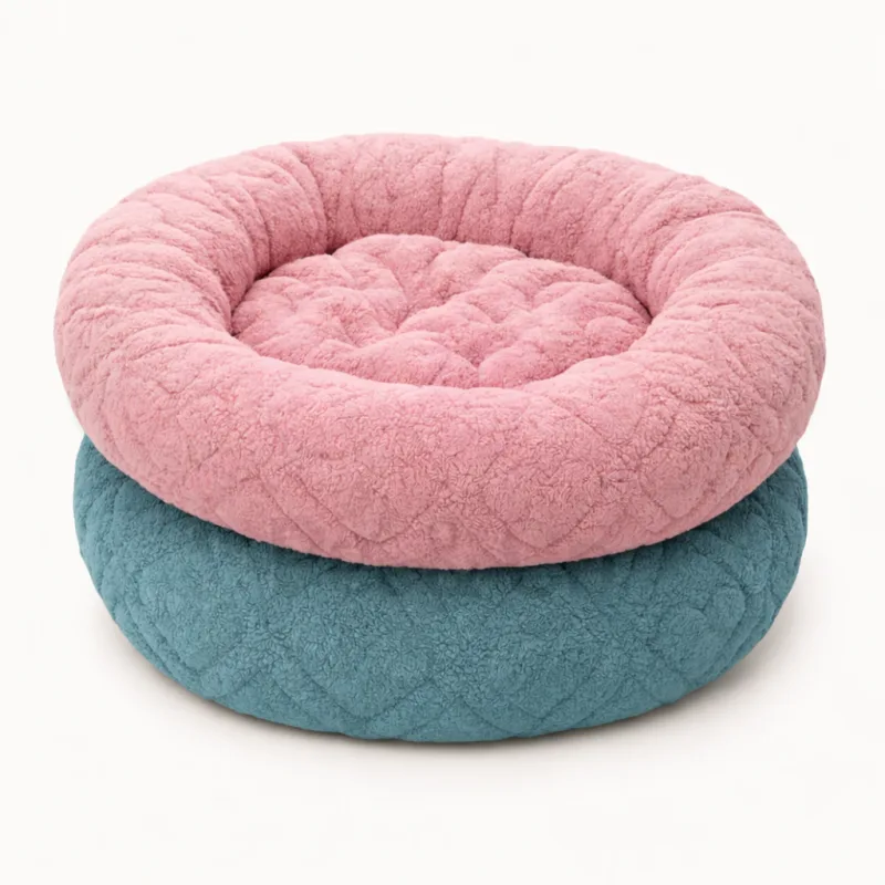 Lit Donut pour Chat et Petit Chien – Coussin Rond Anti-Stress Ultra Doux | Panier Confortable et Moelleux