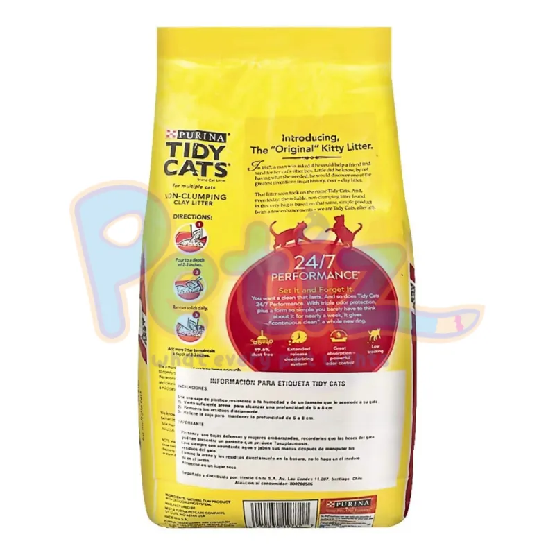 Litière Agglomérante Tidy Cats 24/7 Performance – Hygiène Optimale, Contrôle des Odeurs 24h, Sans Poussière pour Chats Sensibles et Intérieur Frais