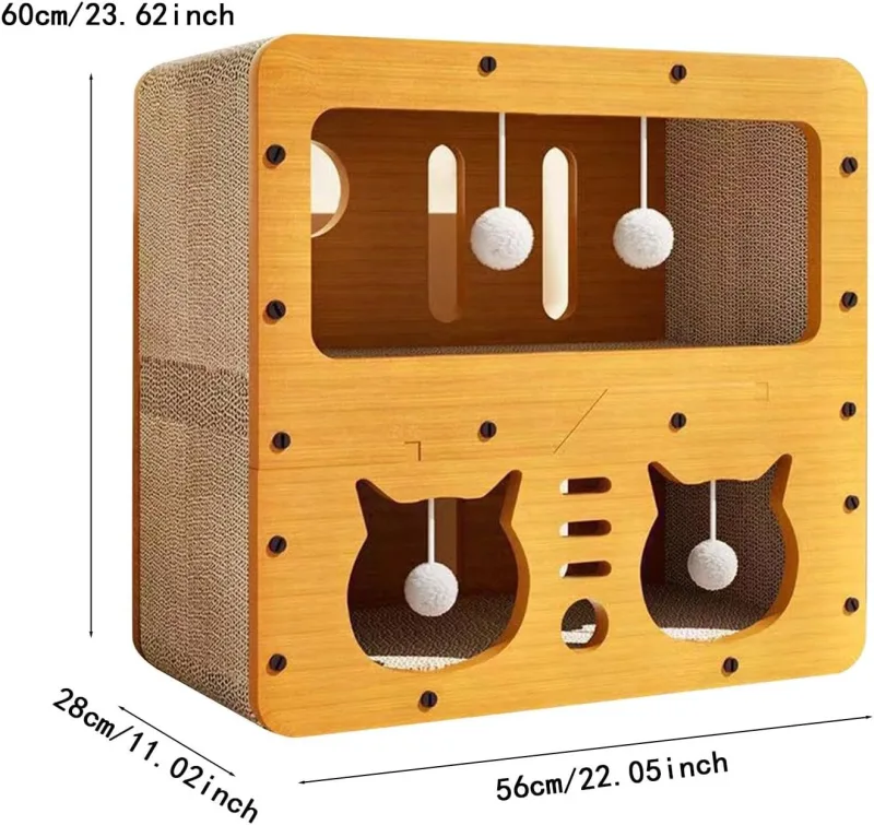 Maison Griffoir pour Chat Wandpy House – Lit, Cachette & Aire de Jeu Interactive