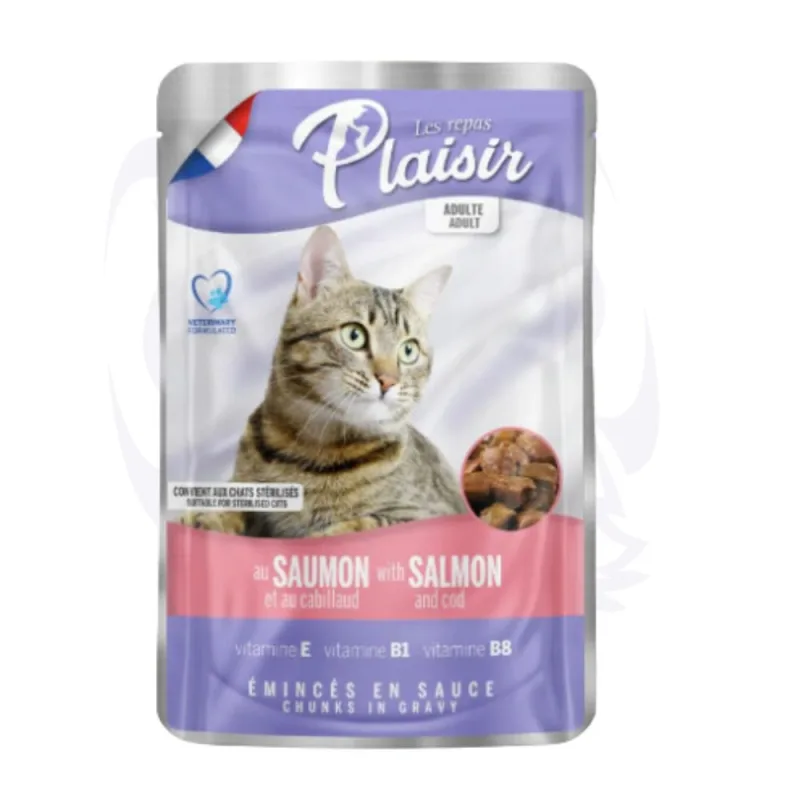 Morceaux pour Chats & Cabillaud en Sauce Plaisir Saumon