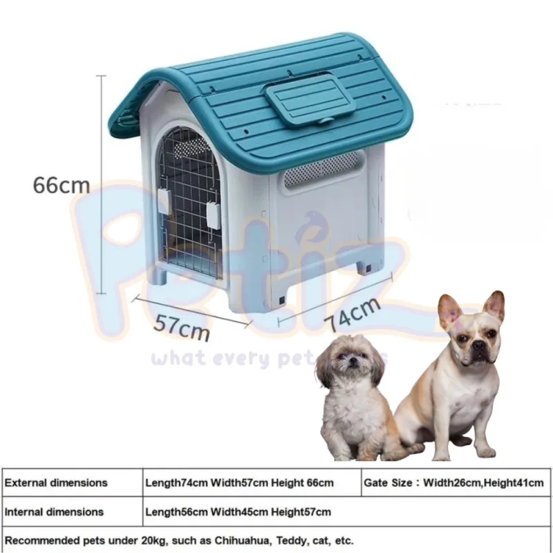 Niche pour chien en plastique imperméable et isolée – Abri robuste et résistant aux intempéries pour l’extérieur et l’intérieur