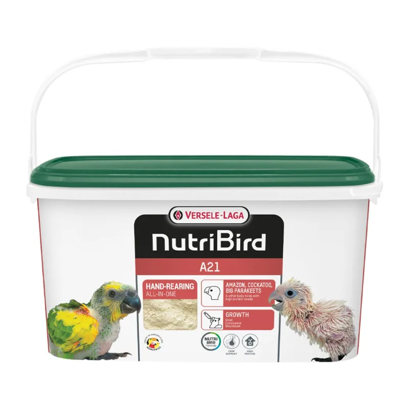 NutriBird A21 Pâtée d’Élevage à la Main pour Oisillons, Cacatoès et Grandes Perruches avec Formule OPTI FEATHER