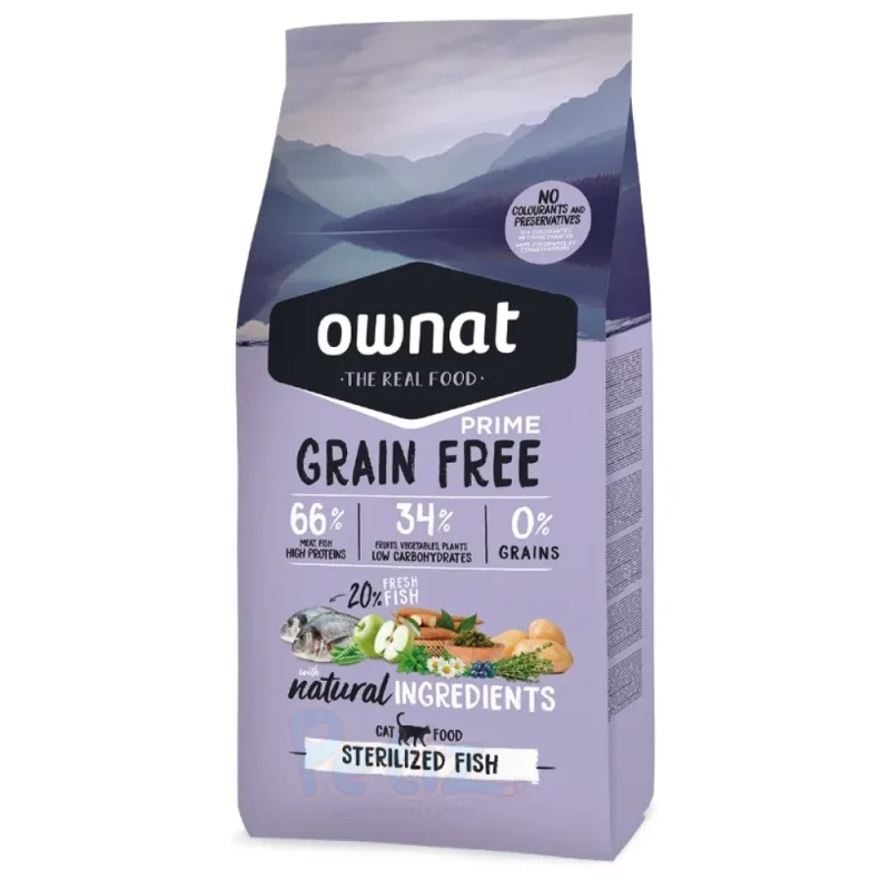 Ownat Grain Free Cat Prime Sterilized Fish Croquettes Sans Céréales pour Chats Stérilisés au poisson – Sac