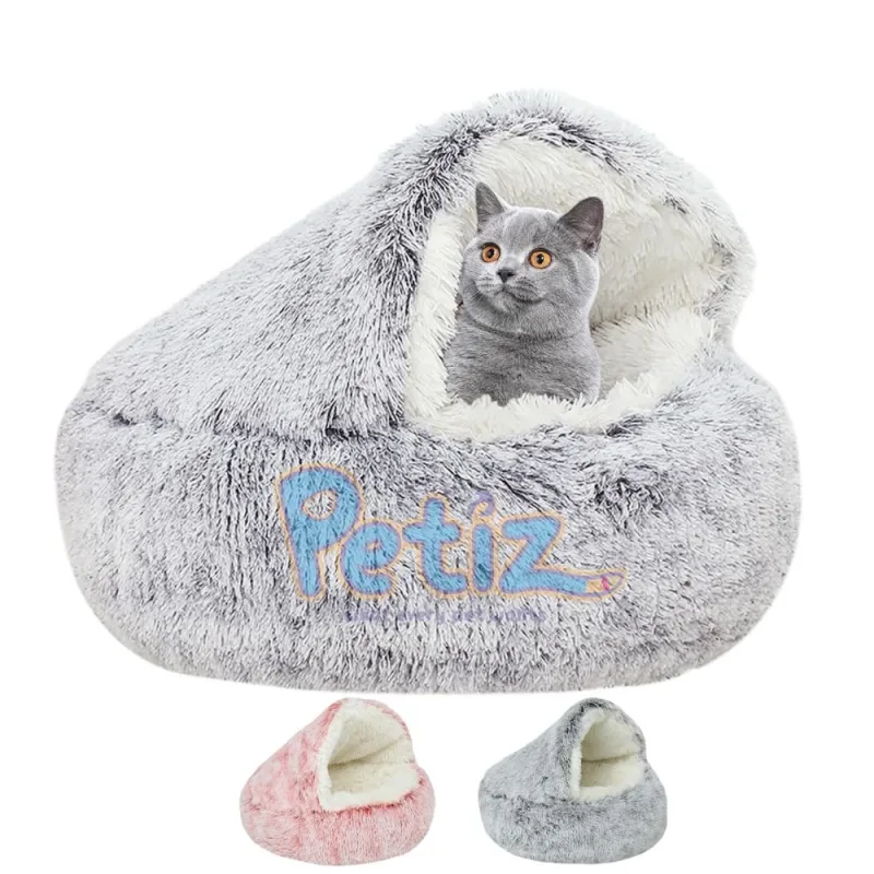 Panier, coussin, couchage pour chien Lit chaud pour chat en peluche 60 cm