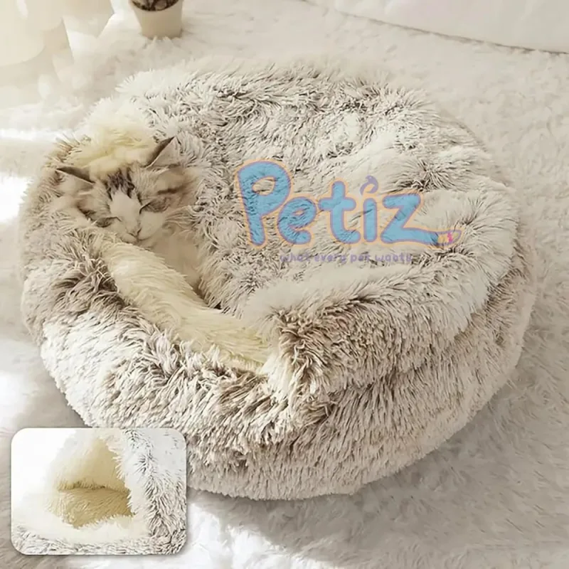 Panier, coussin, couchage pour chien Lit chaud pour chat en peluche 60 cm