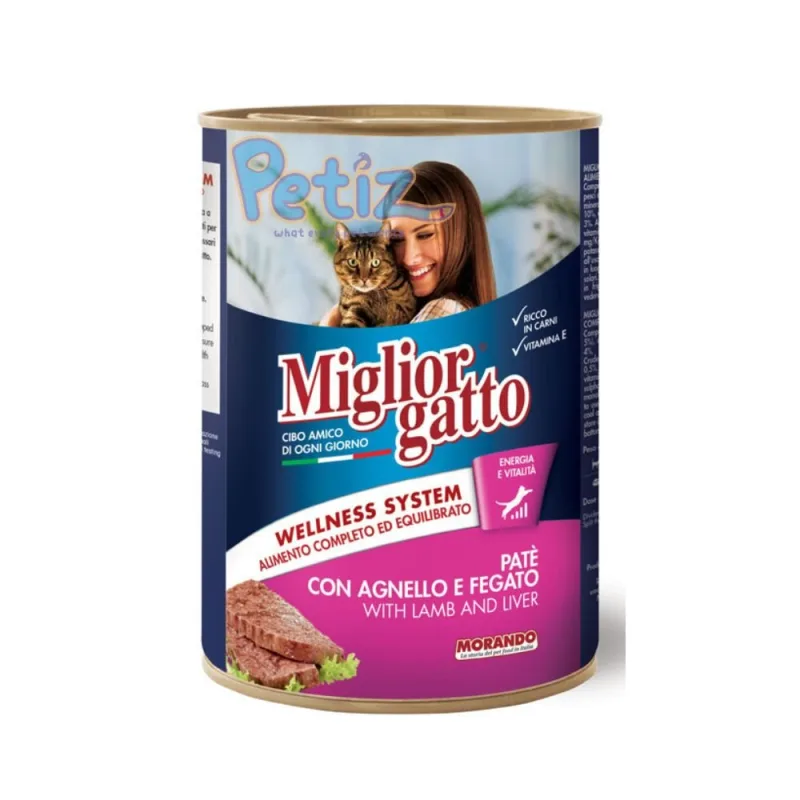 Pâté Miglior gatto pour chats à l’Agneau et foie