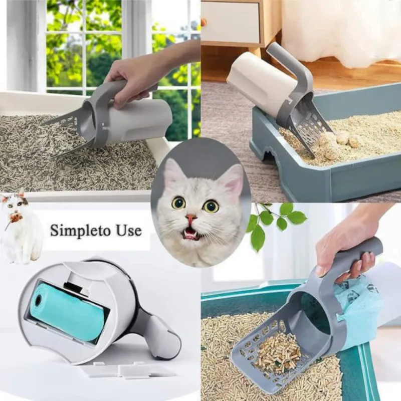 Pelle à litière pour chat 2en1 avec Sac en plastique