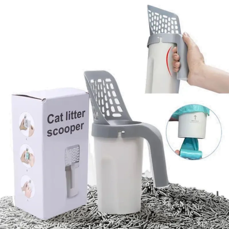 Pelle à litière pour chat 2en1 avec Sac en plastique