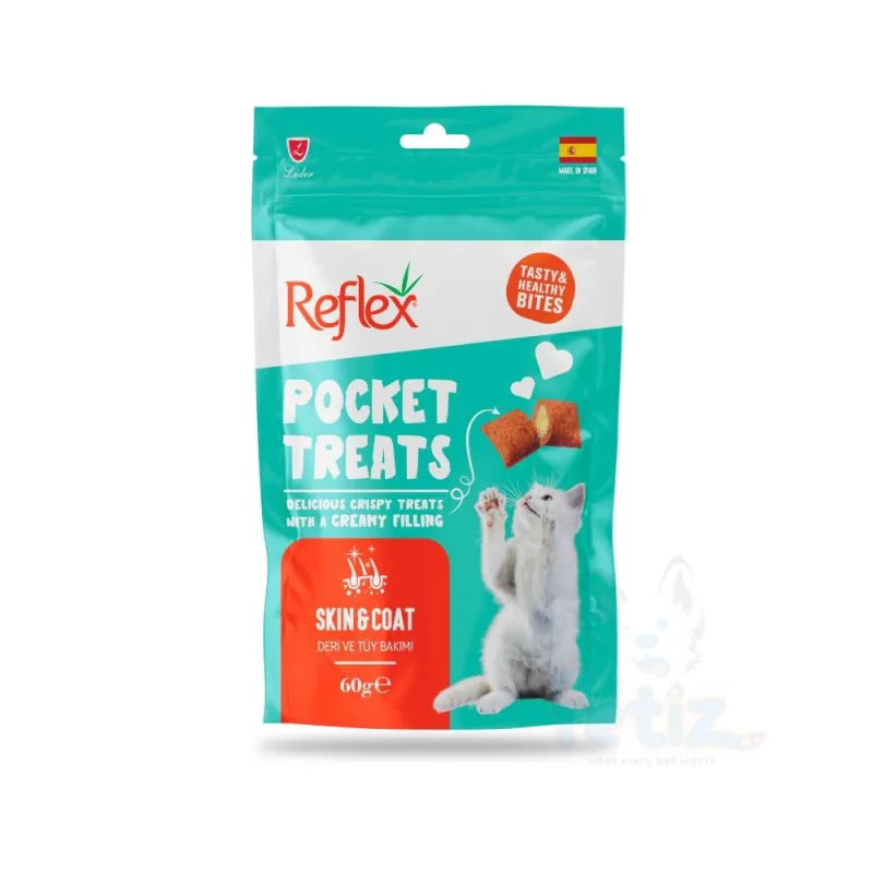 Pocket Treats Skin & Coat 60 g – Friandise riche en krill, biotine & vitamines pour pelage brillant