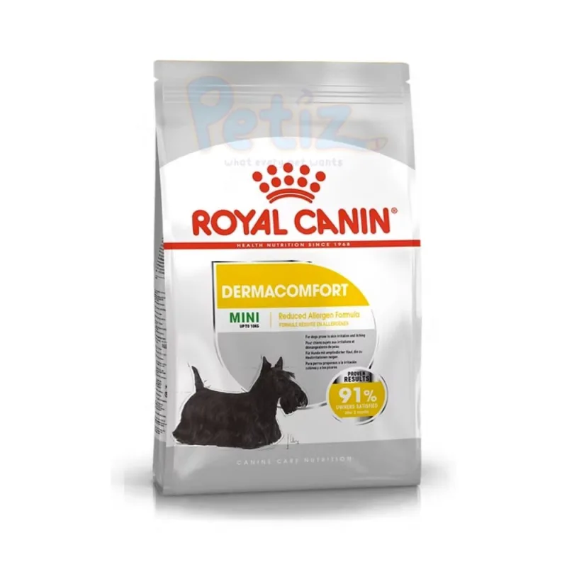 Royal Canin Mini Dermacomfort – Croquettes Spécialisées pour Chiens de Petite Taille Sensibles à la Peau, Favorisant une Peau Saine et un Pelage Sublime
