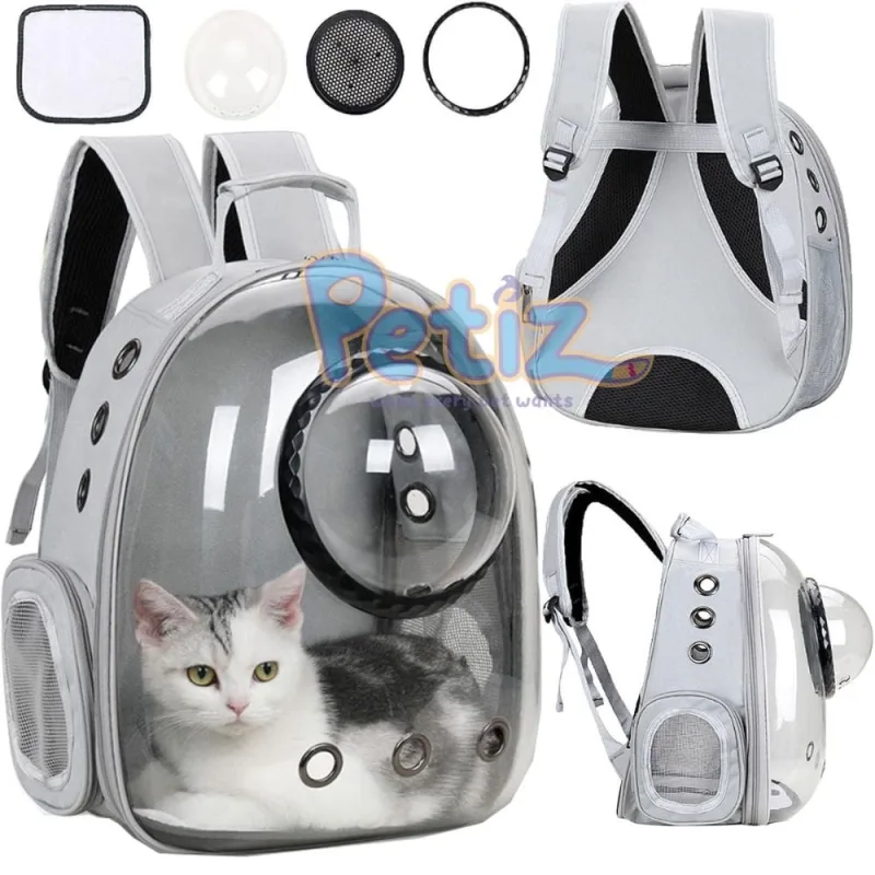Sac à Dos de Transport pour Chat transparent petit chien avec Capsule Spatiale