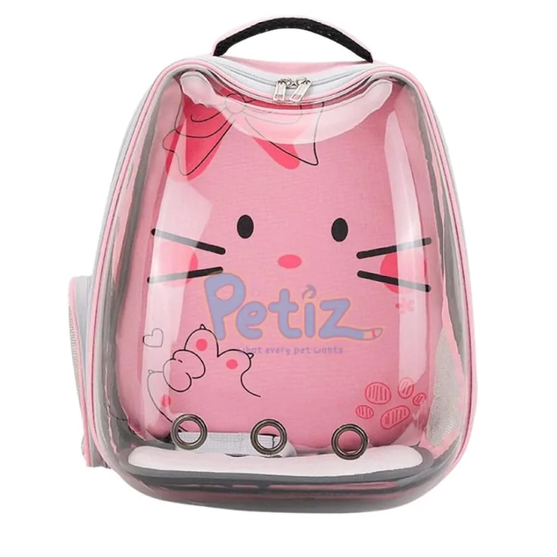 Sac à dos de transport transparent respirant pour Chat en forme de chat Hello Kitty
