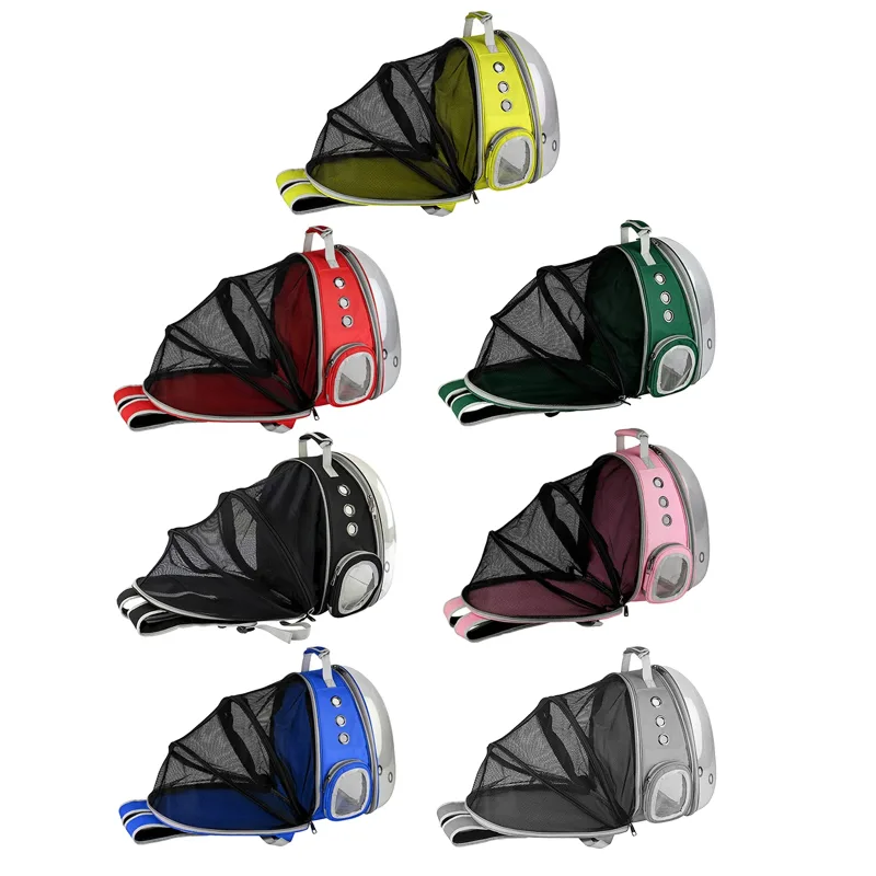 Sac à dos pour chat extensible avec doublure en forme de dôme pour voyage, randonnée, camping Grand Sac à Dos de Transport pour Chat à l’avant et à l’arrière Extensible Transparent à Bulles pour Petit