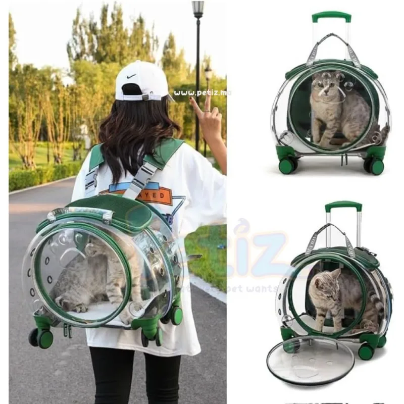 Sac de transport à roulettes pour chat et petit chien – Voyagez en toute simplicité – déal pour les trajets quotidiens, les voyages en voiture, en avion ou les visites chez le vétérinaire
