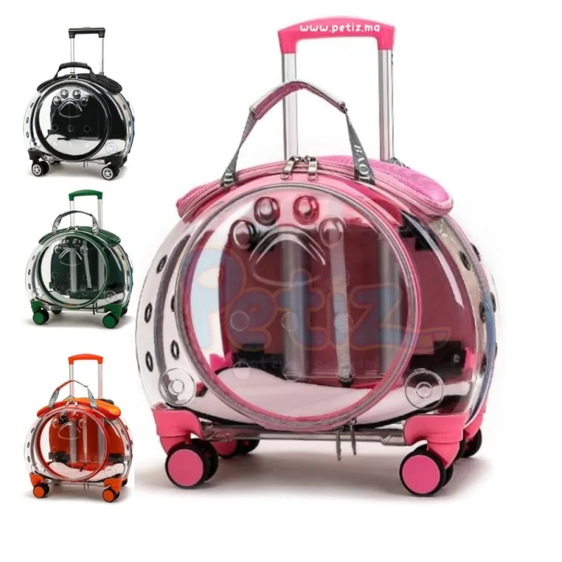 Sac de transport à roulettes pour chat et petit chien – Voyagez en toute simplicité – déal pour les trajets quotidiens, les voyages en voiture, en avion ou les visites chez le vétérinaire