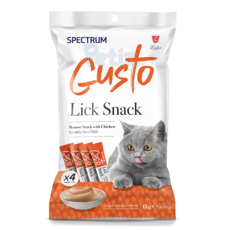Spectrum Gusto – Lick Snack au Chicken pour Chats – Friandise Liquide
