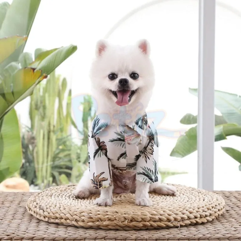 T-shirt Chemise pour chien et chat Style Hawaïen Vêtements D’été