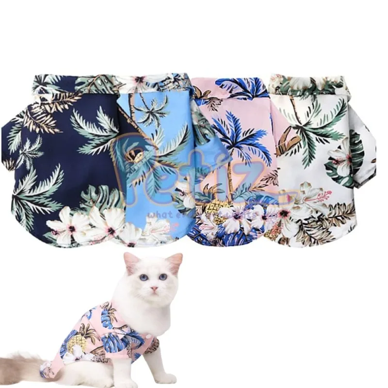 T-shirt Chemise pour chien et chat Style Hawaïen Vêtements D’été