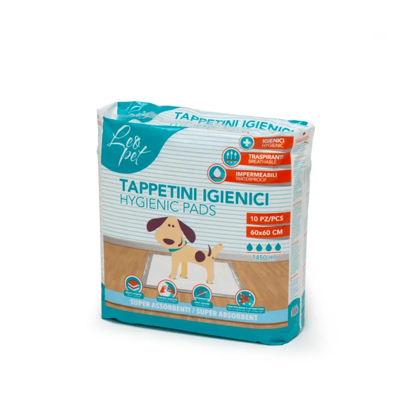 Tapis Absorbant LeoPet 60×60 cm x10 – Tapis Éducateur Hygiénique pour Chien