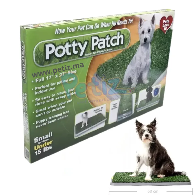 Tapis d’Apprentissage Toilette pour Chien Large– Tapis Hygiénique Réutilisable avec Bac Collecteur et Gazon Artificiel pour Chiots, Chiens, Chats et Petits Animaux