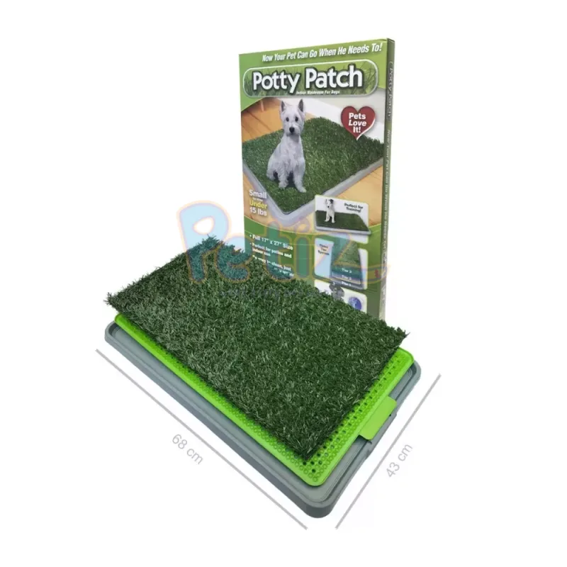 Tapis d’Apprentissage Toilette pour Chien Large– Tapis Hygiénique Réutilisable avec Bac Collecteur et Gazon Artificiel pour Chiots, Chiens, Chats et Petits Animaux