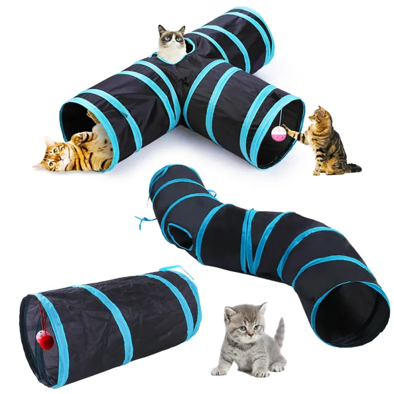 Tunnel Pliable pour Chat – Jouet Respirant en Papier Renforcé, Baril de Forage d’Intérieur, Accessoire Ludique et Durable pour Chaton et Chat Adulte