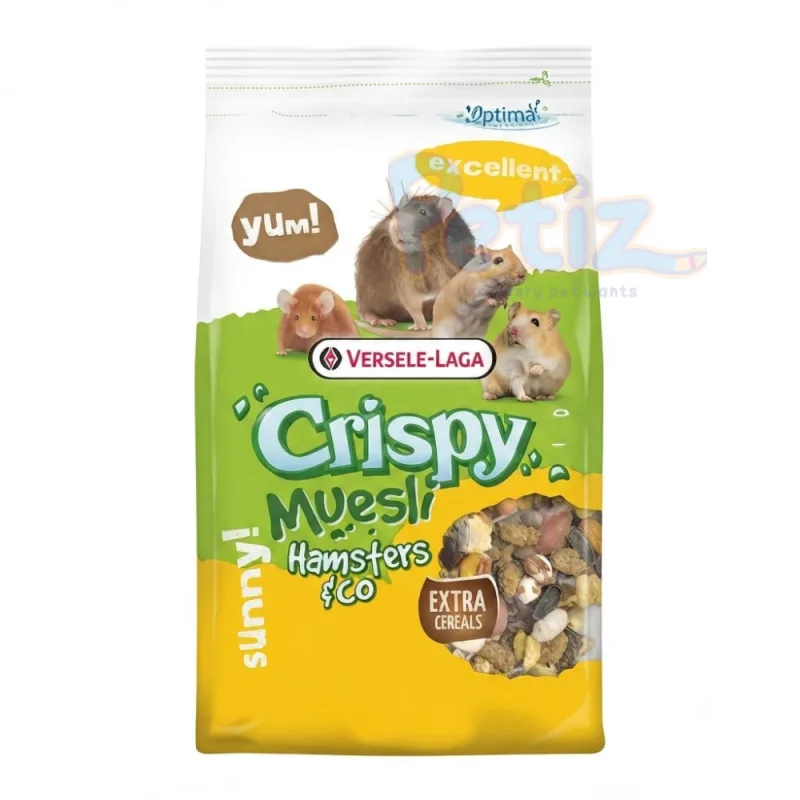 Versele-Laga Crispy Muesli Hamsters & Co – Nourriture Complet pour Hamsters et Petits Rongeurs
