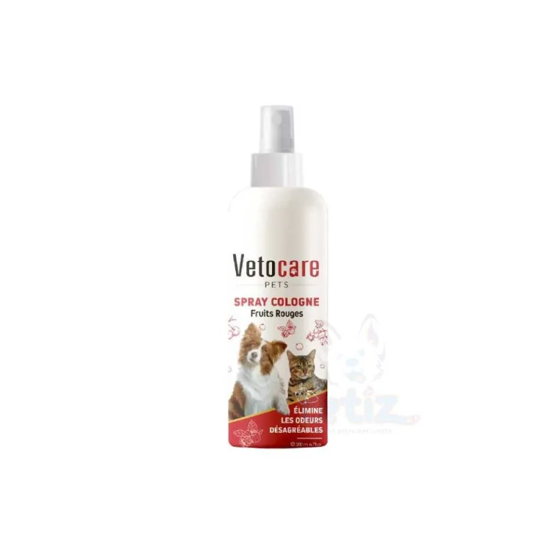 Vetocare Spray Cologne Fruits Rouges 200 ml – Parfum Fruité pour Chien & Chat