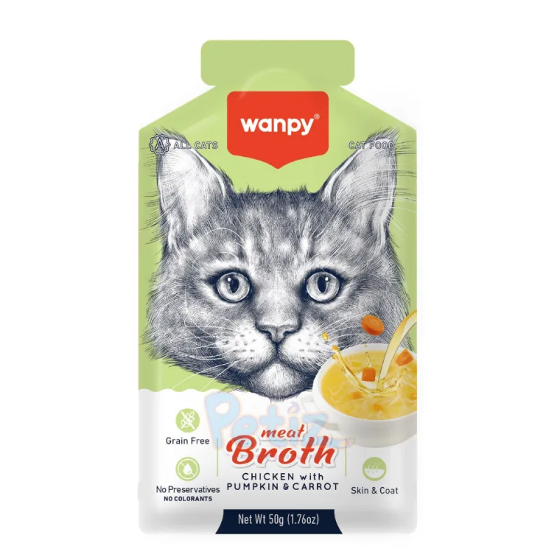 Wanpy Meat Broth – Poulet, Citrouille & Carotte