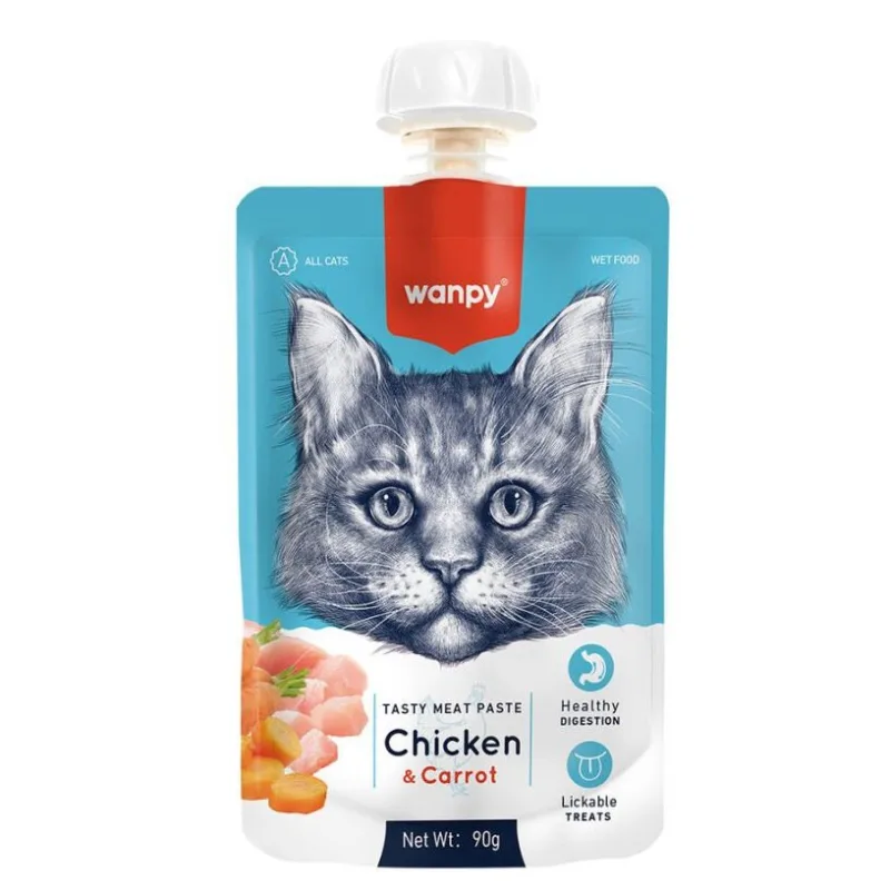 Wanpy Tasty Meat au Poulet Frais & Carottes pour Chat Friandises Chat