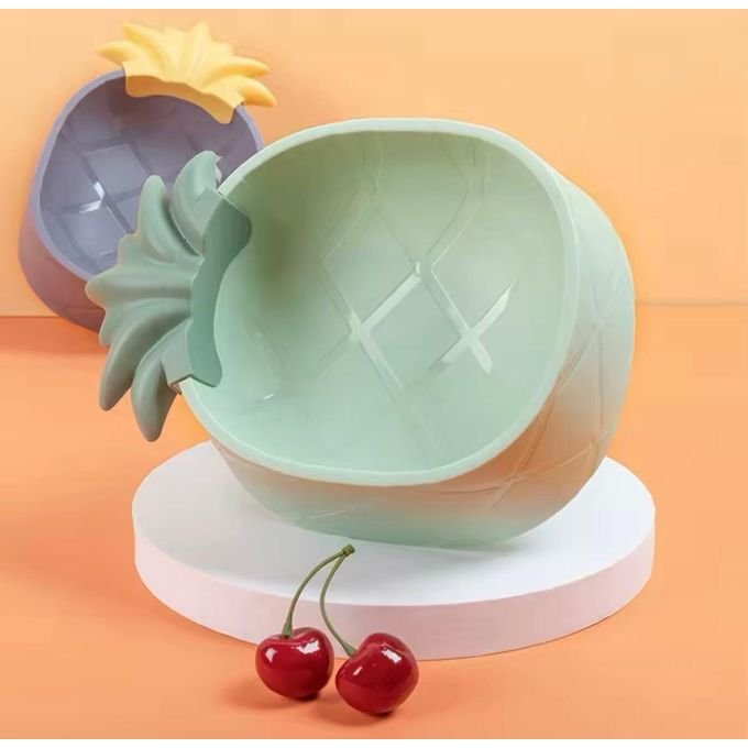 Gamelle Ananas Antidérapante pour Chat et Petit Chien – Bol d’Alimentation Design en Plastique Alimentaire