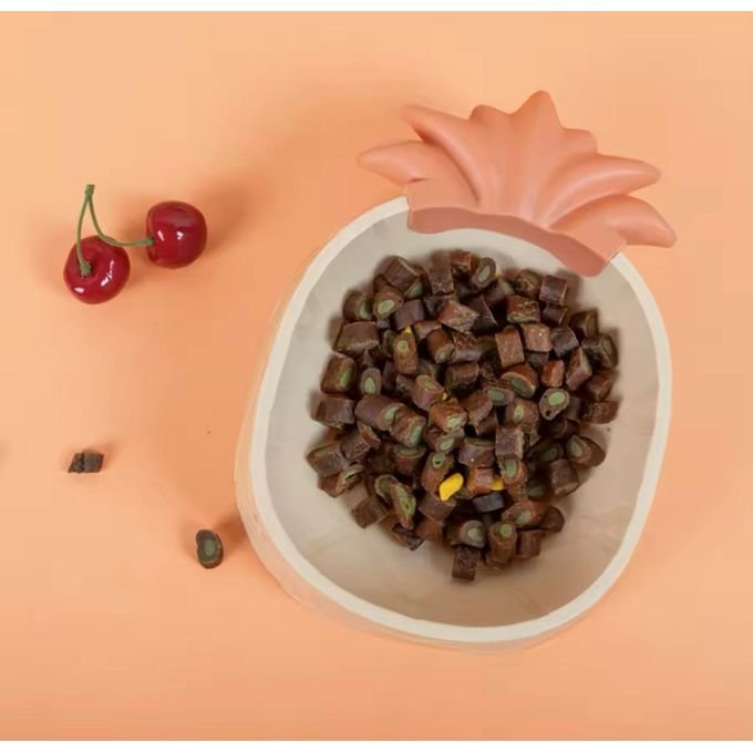 Gamelle Ananas Antidérapante pour Chat et Petit Chien – Bol d’Alimentation Design en Plastique Alimentaire