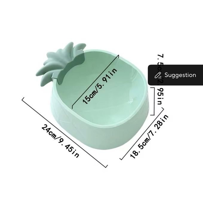 Gamelle Ananas Antidérapante pour Chat et Petit Chien – Bol d’Alimentation Design en Plastique Alimentaire