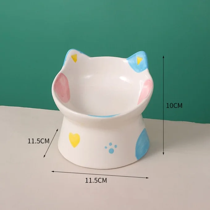 Gamelle Céramique Surélevée et Inclinée 15° pour Chat et Petit Chien